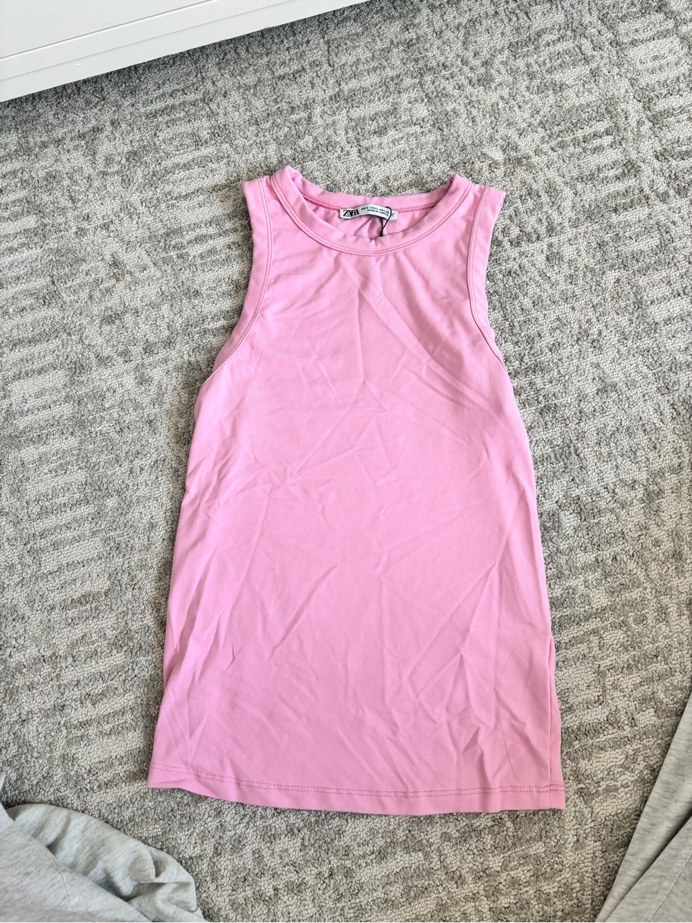 Zara Light Pink Ribbed Crewneck Tank
